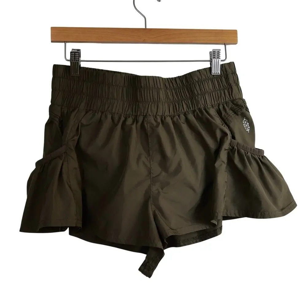 Free People / FP Movement Olive Green Get your flirt on shorts size M